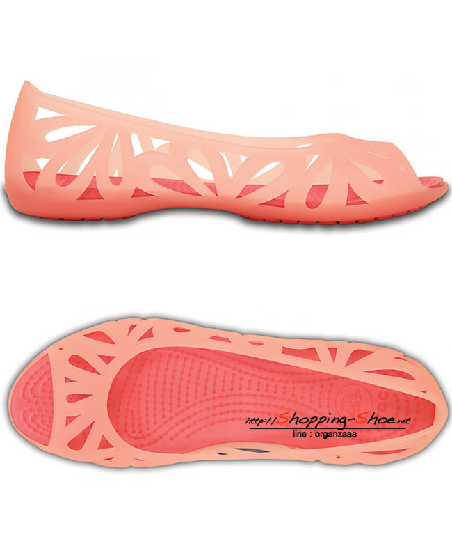 Crocs Adrina III Peep Toe Flat - Melon / Coral ของแท้ Outlet ไทยและอเมริกา