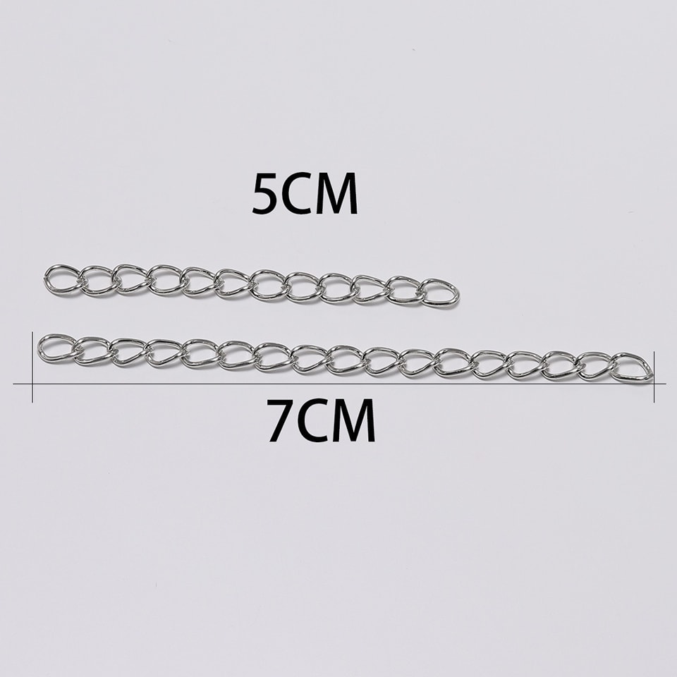โซ่ปลายสร้อย สีเงิน 5 ซม. อย่างดี แพคใหญ่ 1000 ชิ้น 800฿