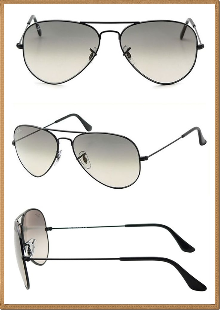 RB3025 (002/32) กรอบสีดำ เลนส์ไล่สีเทาดำ