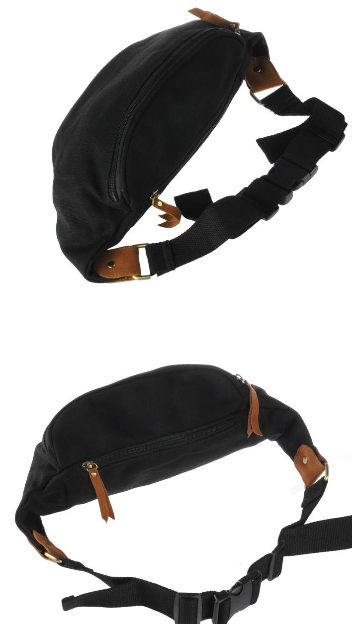 กระเป๋าแนวๆวินเทจ คาดอก คาดเอว กระเป๋ามือถือ กระเป๋าipad 2 ช่อง2ซิบ ผ้าใบ สีดำ เทา