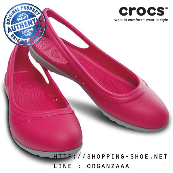 Crocs Duet Flat - Raspberry / Light Grey ของแท้ Outlet ไทยและอเมริกา