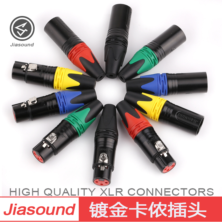 (มีตัวเลือก) [PJ] JIASOUND 001BG 002BG PJ. XLR ชุบทองสำหรับเข้าสาย สำหรับเข้าสาย 3.5-7mm