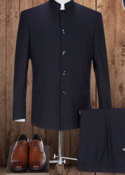 ชุดเสื้อสูท คอจีน oversizeชาย VIP เสื้อ+กางเกง Size No.35 37-39-41-43-45 ดำ เทา ขาว น้ำเงิน