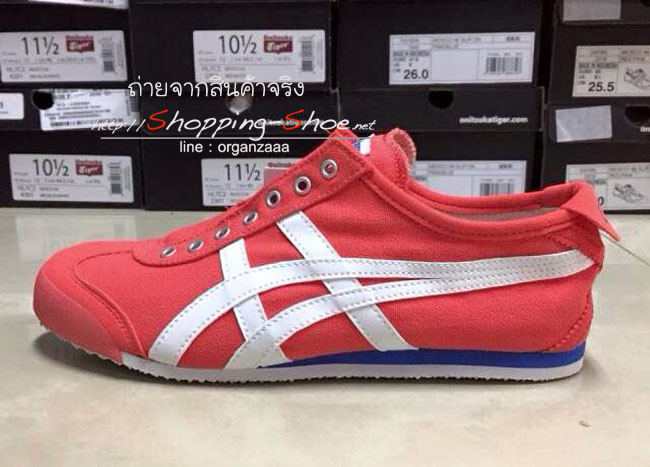 Onitsuka Tiger Mexico 66 Slip On - Hot Coral / White ของแท้ มีกล่อง ป้ายครบ