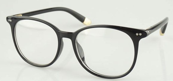 กรอบแว่นสายตาแฟชั่น chromeสลัก ขาเล็ก เรโทร วินเทจ แต่งกรอบสไตล์โครม สี ดำเงา ดำใส