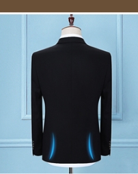 ชุดสูทงานแต่ง ชุดไปงานแต่งชาย กางเกงสไตล์อังกฤษ สลิมฟิต ปกเปิดมาตรฐาน กระดุม1-2เม็ด สีน้ำเงิน ดำ เทาSize No.34 36 38 40 42 44 46