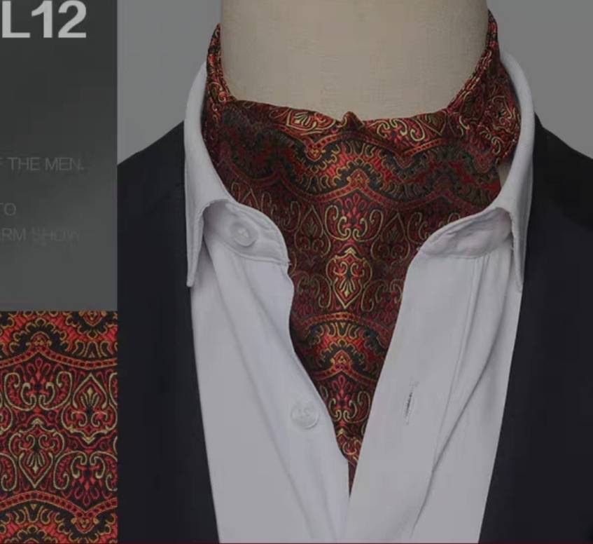 ผ้าผูกคอ ผ้าพันคอ ไทผูกคอ ไหมซาติน เล่นลาย คละแบบ สี ระบุรหัส