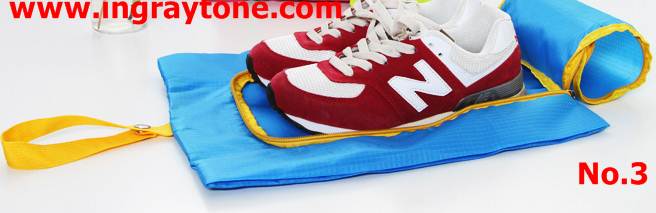 2แบบ!! ถุงใส่รองเท้า กระเป๋าใส่รองเท้ากันน้ำ สีเทา