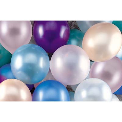 ลูกโป่งกลมเนื้อมุก สีฟ้า ไซส์ 10 นิ้ว แพ็คละ 10 ใบ (Round Balloons Size 10" - Pearl Light Blue Color)