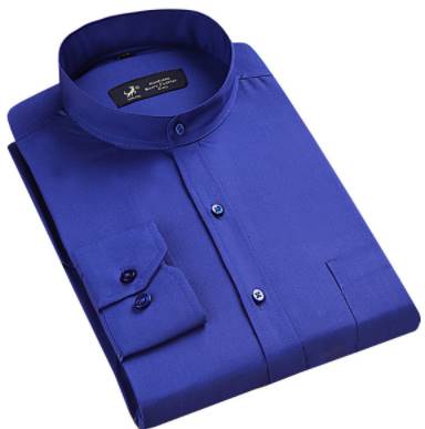 4สีใหม่น้ำเงินใหญ่พิเศษ!!เสื้อเชิ้ตแขนยาว คอจีน ทรงปกติ size No.38 39 40 41 42 43 44 45 46 47 48 สีม่วง ชมพู แดง ฟ้า น้ำเงิน