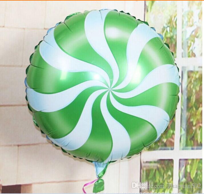 ลูกโป่งฟลอย์ทรงกลม ลายลูกกวาด มีหลายสีกรุณาระบุ ไซส์ 18 นิ้ว - Candy Round Shape Foil Balloon / Item No. TL-G022