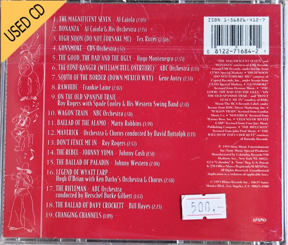 USED CD Songs of the West - Movie & Television Themes