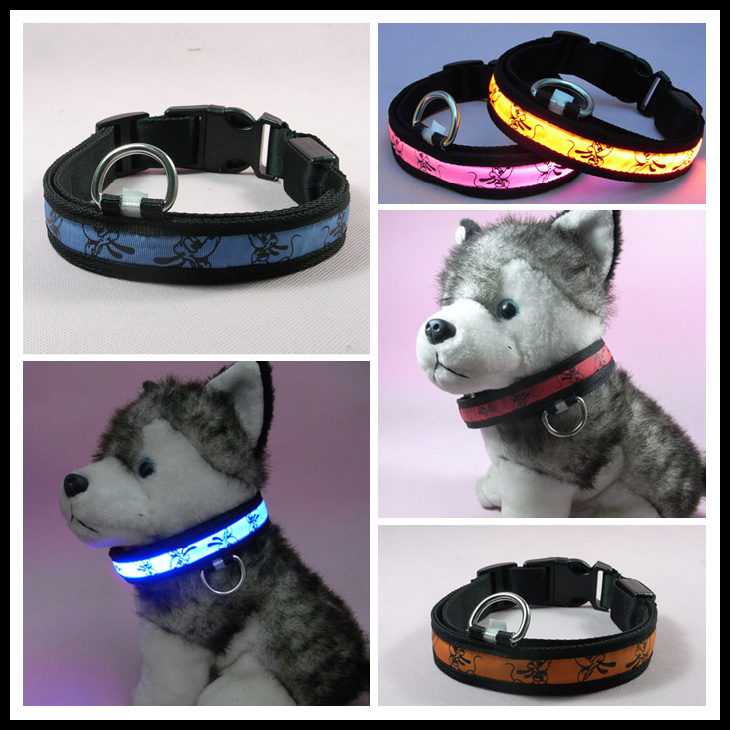 ปลอกคอ LED ลาย Pluto Collar สีฟ้า ไซส์ XL สำหรับสุนัข