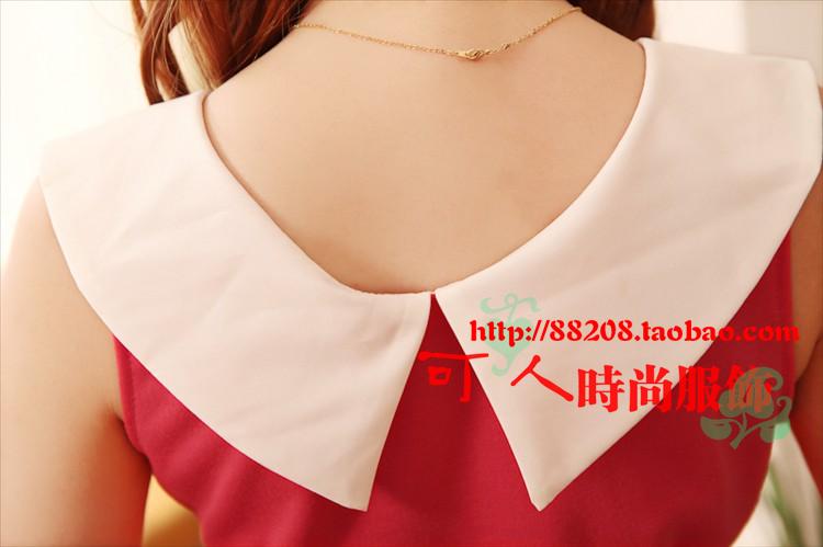 SALE//SALE (ส่งฟรี) ชุดเดรส สไตล์เกาหลี สีชมพูโรส คอปกสีขาว มีซิปด้านข้าง เข้ารูปทรงสวยมากค่ะ