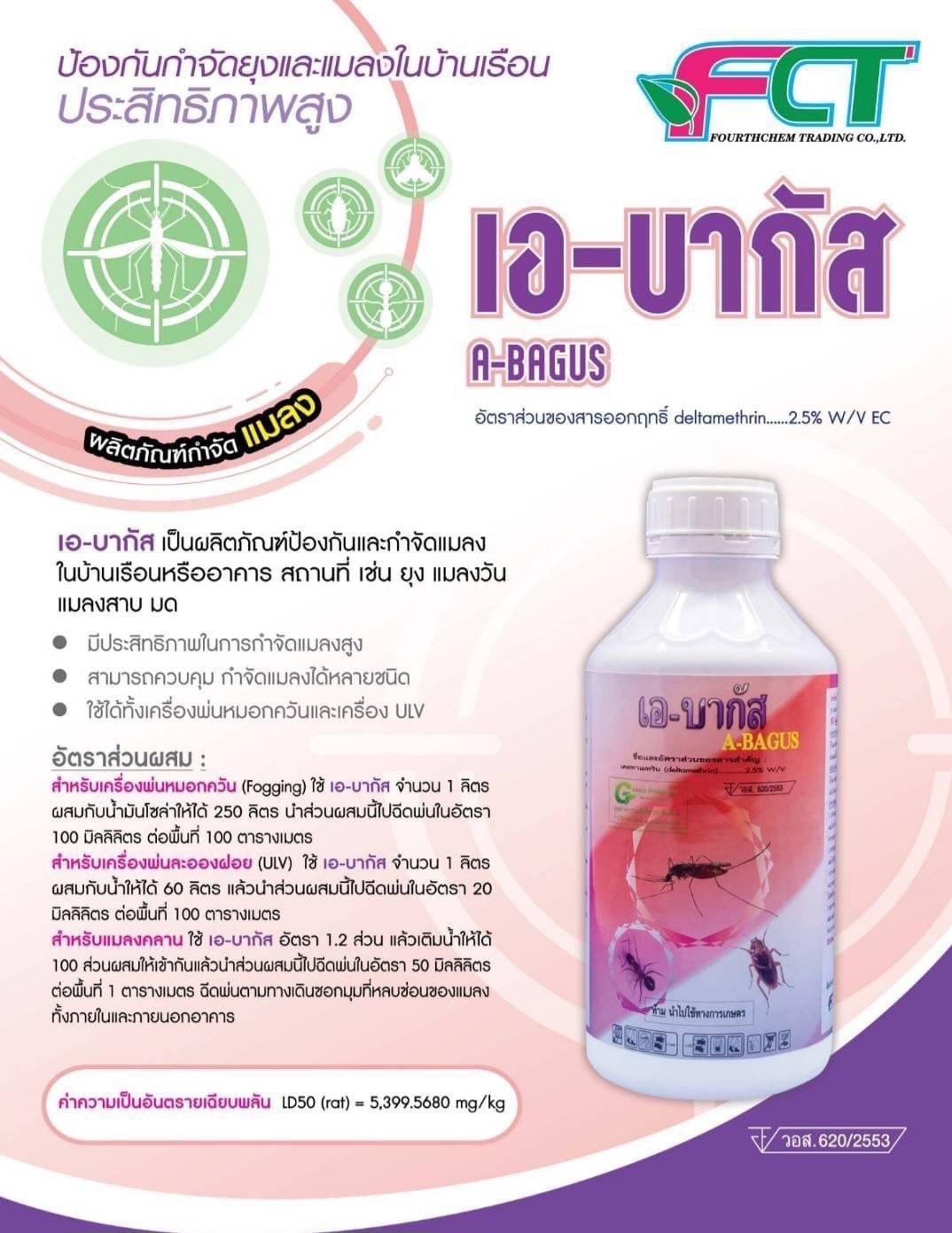 น้ำยาพ่นยุง เดลต้าเมทริน 2.5% ยี่ห้อ เอบากัส