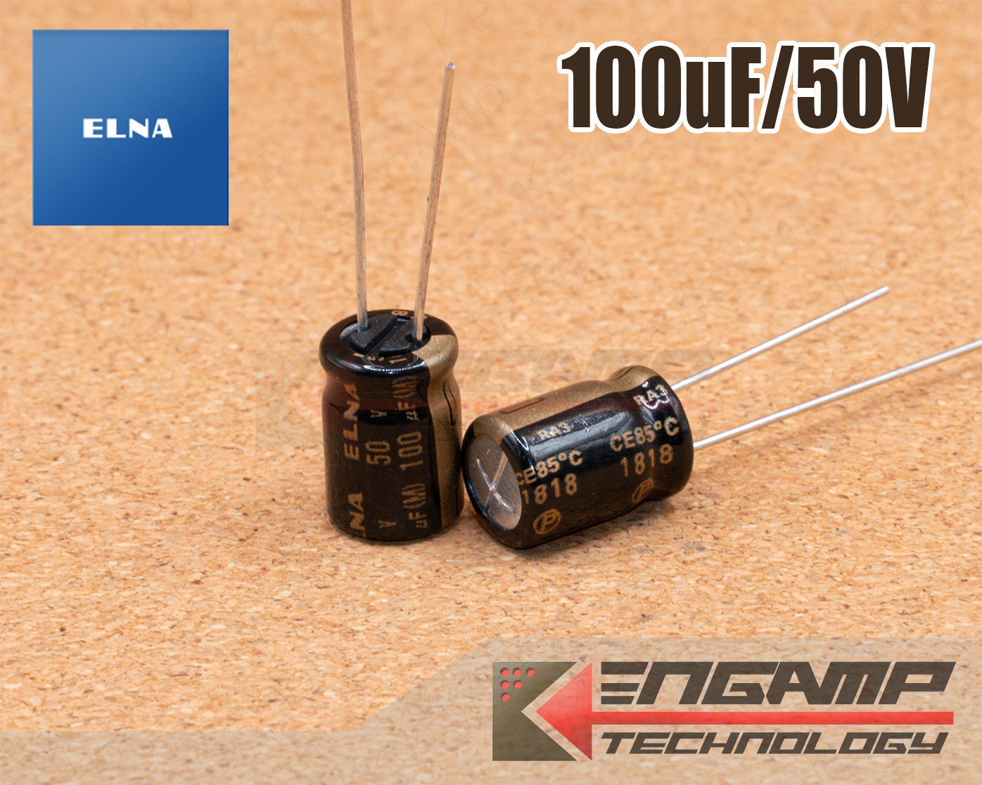 (10ตัว) [E-CAP] 100uF/50V 85C ELNA RA3 (M) 8x12mm P=3.5mm