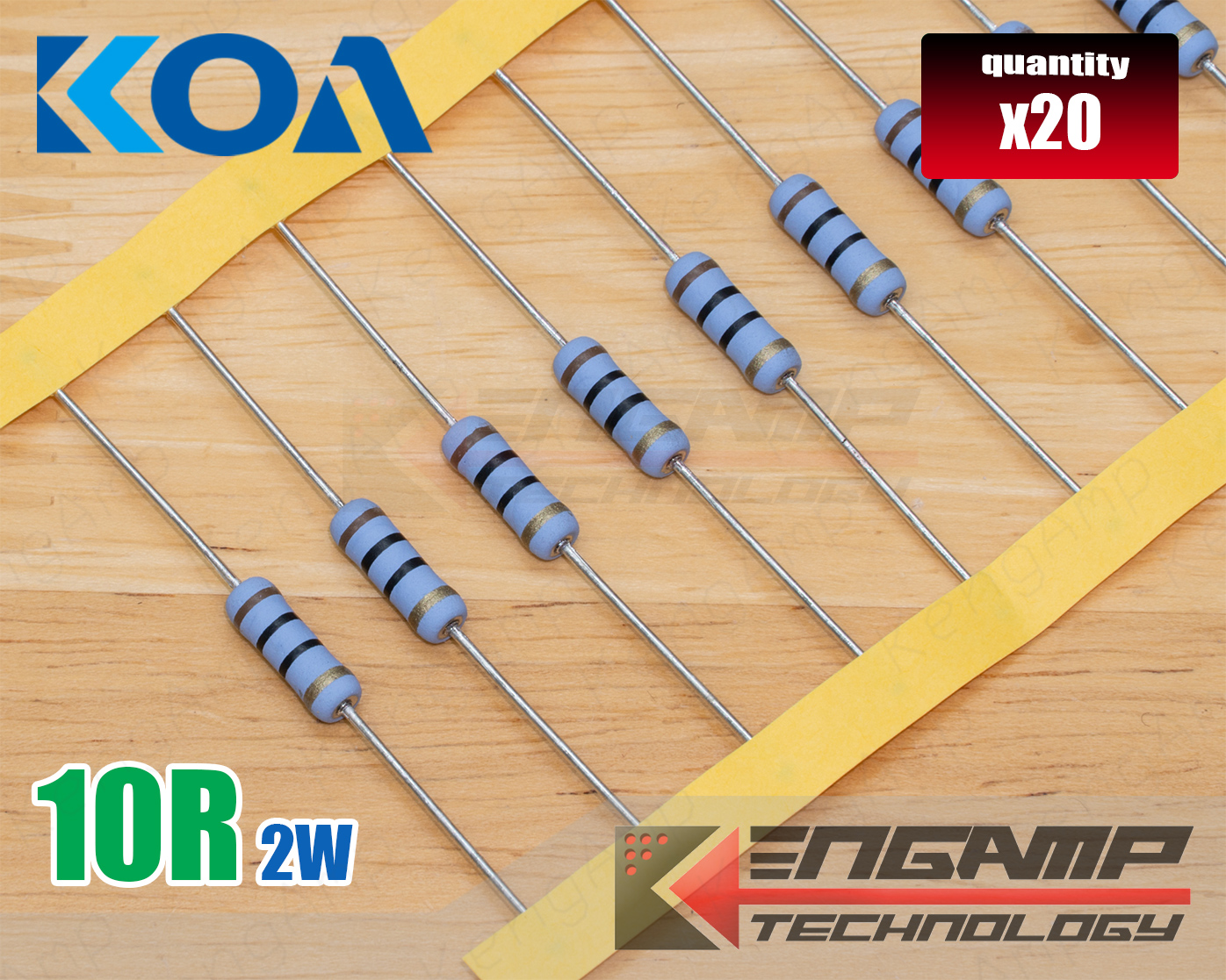 (20ตัว) [RES] 10R 2W 5% KOA Wirewound Resistors (Small type 4x12mm)