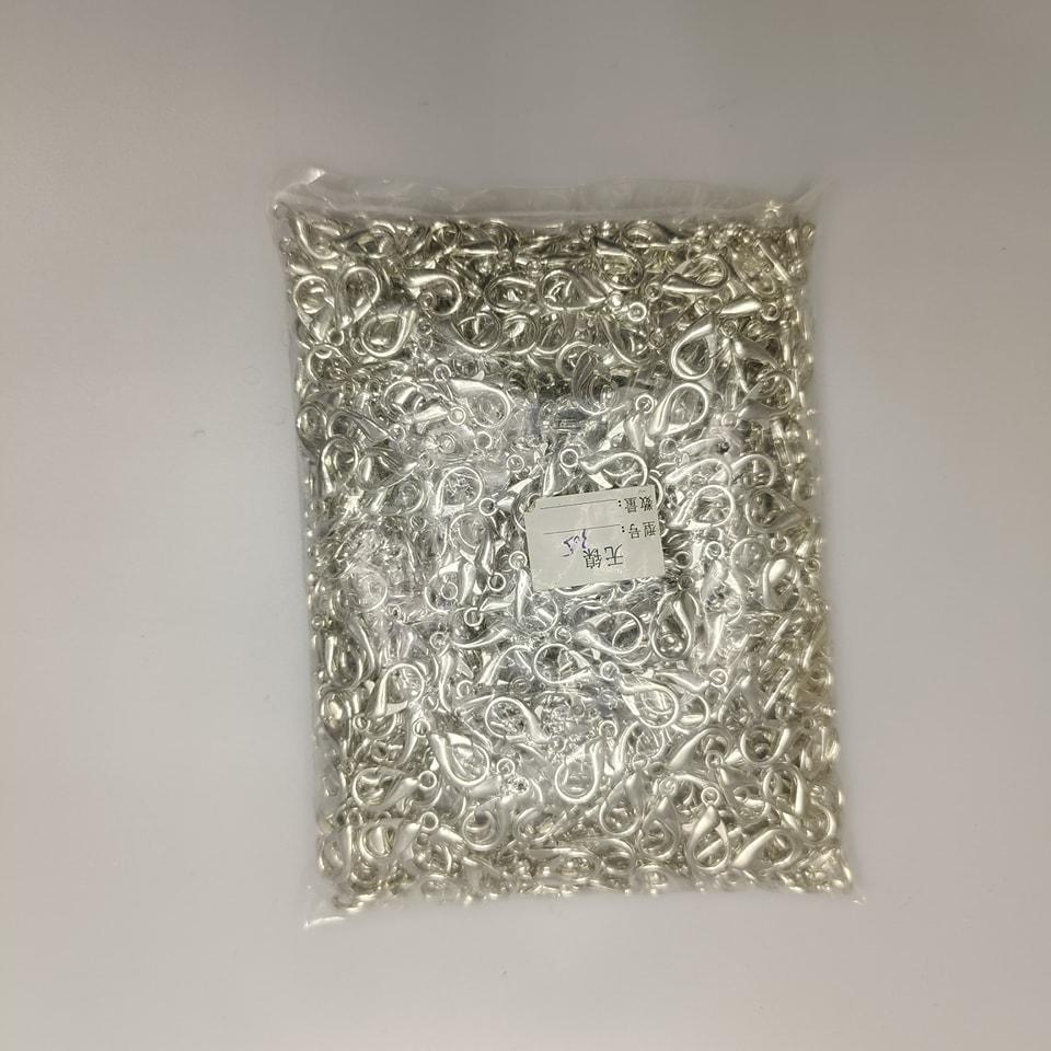 ตะขอทำสร้อย ตะขอก้ามปู 5x10มิล #S (1,000ชิ้น) สีโรเดียม