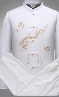 ชุดคอจีน กังฟู มังกร Size No.34 36 38 40 42 44 ดำ ขาว ครีม แดง