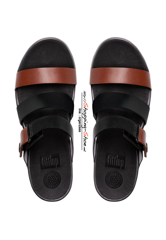 Fitflop Gladdie Slide Black / Tan ของแท้ นำเข้าจาก USA และ UK