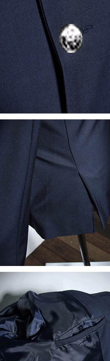 เสื้อสูทตัวเล็ก คอจีน กระดุมปั๊มลาย สไตล์ น.ร.ญี่ปุ่น ชายผ่าข้าง Size No.35 37-39-41 น้ำเงิน ดำ