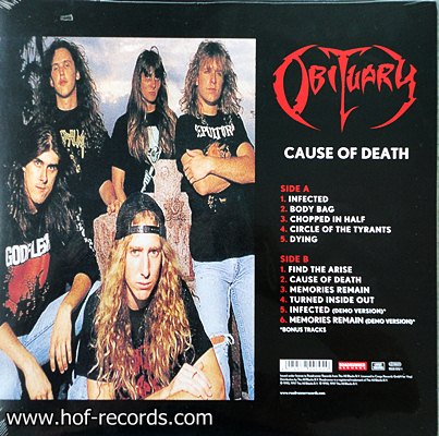 Obituary - Cause of Death 1 LP New