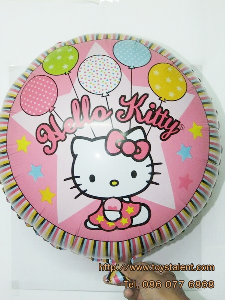 ลูกโป่งฟลอย์ Hello Kitty ลายลูกโป่งทรงกลม - Hello Kitty balloons Foil Round Balloon / Item No. TL-A102