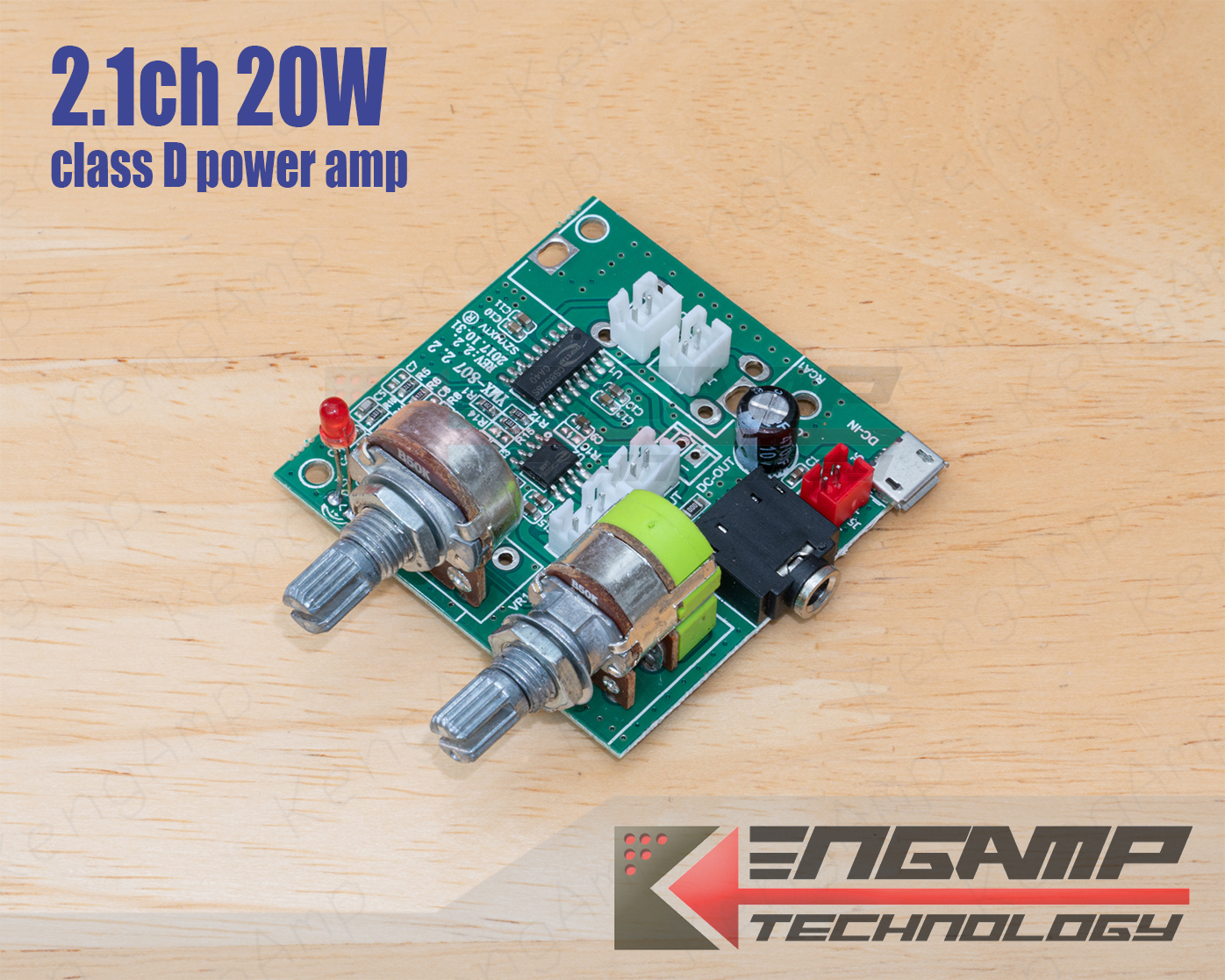 (KIT) บอร์ดวงจรขยายเสียง 2.1ch 20W Class D Digital Power Amp