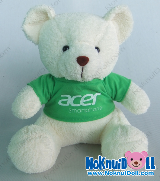 ตุ๊กตาพรีเมี่ยม acer ตุ๊กตาหมีนั่ง11นิ้ว ใส่เสื้อ+สกรีนโลโก้ 2ด้าน D5401Q0800