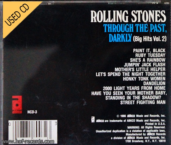 Used CD The Rolling Stones - Through the past Darkly Big hits Vol.2