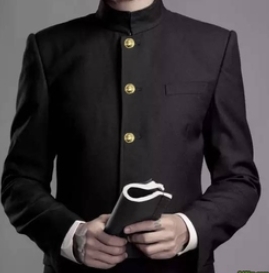 ชุดเสื้อ กางเกงพร้อมหมวก คอจีนกระดุมผ่า สีขาว ดำSize No สูง110 120 130 140 150 160 170 180