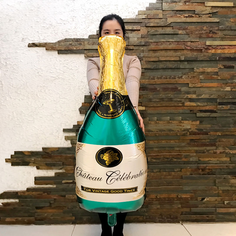 ลูกโป่งฟอยล์รูปขวดแชมเปญ ไซส์ 96*50 cm. - A Bottle of Champagne Shape Foil Balloon / TL-D071