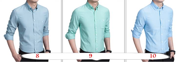 หลากสี11+ เสื้อเชิ้ตแขนยาว กระดุมขาว แบบเรียบ No.36 38 40 42 44 46 (สี1-11)