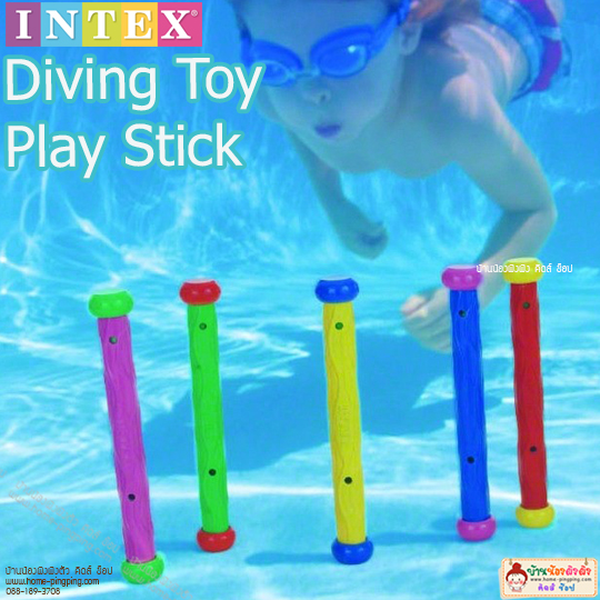 ของเล่นดำน้ำ Diving Toy Play Stick (ของเล่นไต้น้ำ แท่งจมน้ำมีหมายเลข) ยี่ห้อ INTEX รุ่น 55504 แพ็คพิเศษ 5 อันคละสี