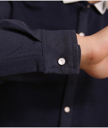 เสื้อเชิ้ตแขนยาว แจ็กการด หูกระต่าย No.35 39 สีน้ำเงินกรม