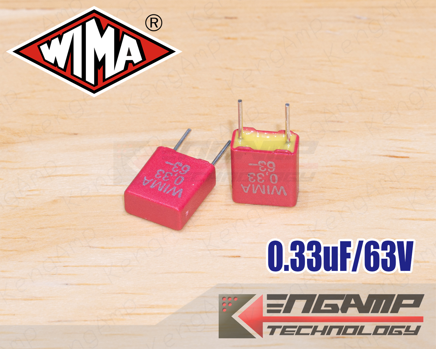 (10ตัว) [F-CAP] 0.33uF/63V WIMA MKS2 5% 3.5x7.2 H8.5mm P=5mm