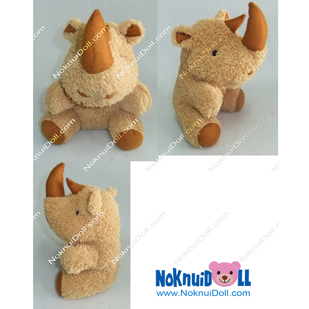 ตุ๊กตา แรดนั่ง ผ้าขนหนู 8 นิ้ว