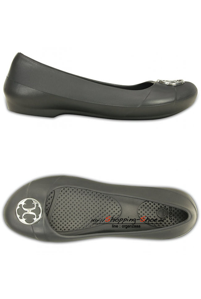Crocs Gianna Disc Flat - Graphite / Silver ของแท้ Outlet ไทยและอเมริกา