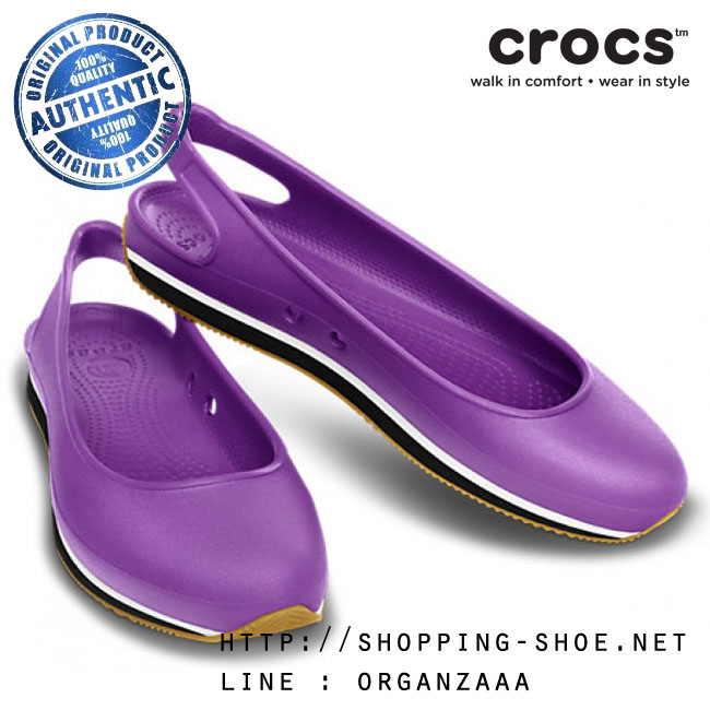 Crocs Retro Slingback Flat Women - Dahlia/Black ของแท้ Outlet ไทยและอเมริกา