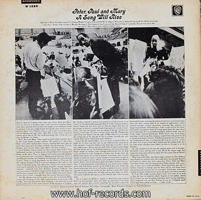 Peter Paul & Mary - A Song Will Rise 1965 1lp