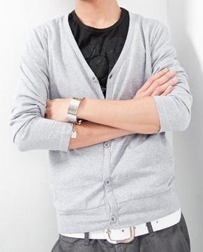 เสื้อคลุมติดกระดุม คาร์ดิแกน ผ้าฝ้าย แฟชั่น ใส่สบาย No.35 37 สีน้ำตาล ดำ ฟ้าเข้ม เทาอ่อน