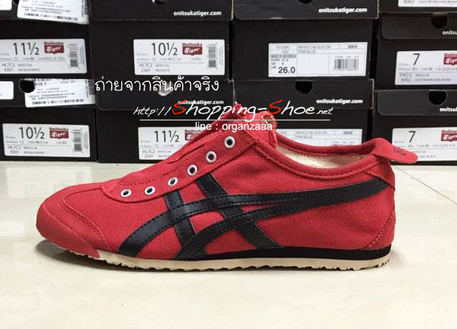 Onitsuka Tiger Mexico 66 Slip On - Red / Black ของแท้ มีกล่อง ป้ายครบ
