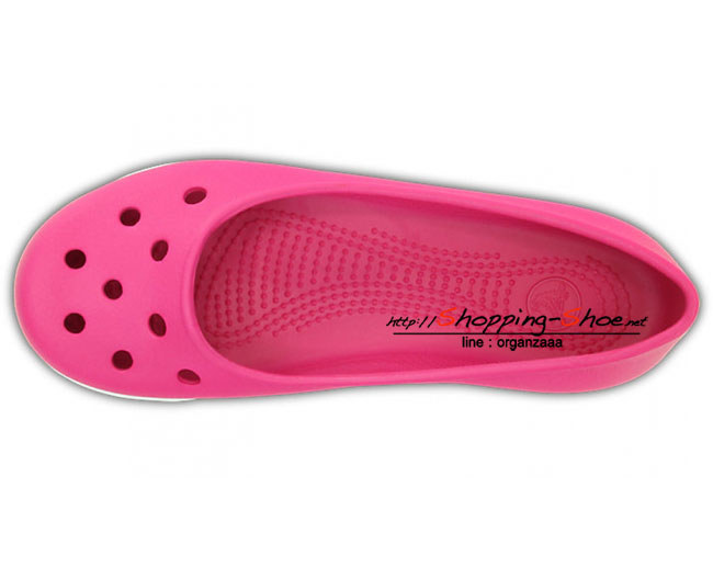 Crocs Women’s Crocband Airy Flat - Candy Pink / White ของแท้ Outlet ไทยและอเมริกา