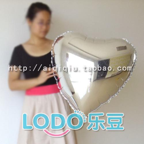 ลูกโป่งฟลอย์รูปหัวใจ สีเงิน ไซส์ใหญ่ 36 นิ้ว - Heart Shape Balloon Silver Color 36" / Item No.TL-G012