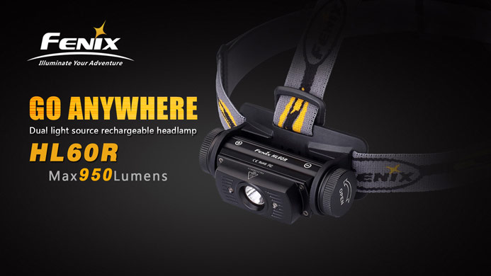 ไฟฉายคาดหัว fenix HL60R พร้อมแบตและสายชาร์จ