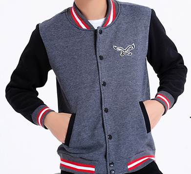 เสื้อแจ็คเก็ตเบสบอล Eagle สีดำเทา ดำเหลือง No.38 40