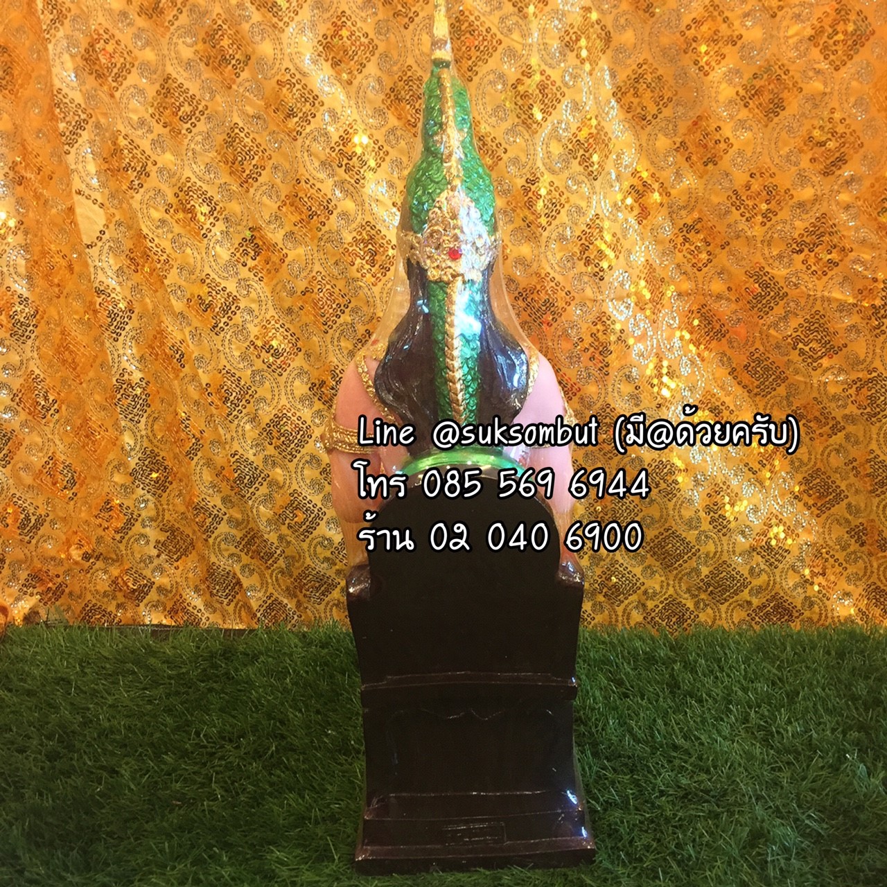 องค์พญานาคราช ประทับบรรลังค์ ถือคฑา หน้าตัก 9"