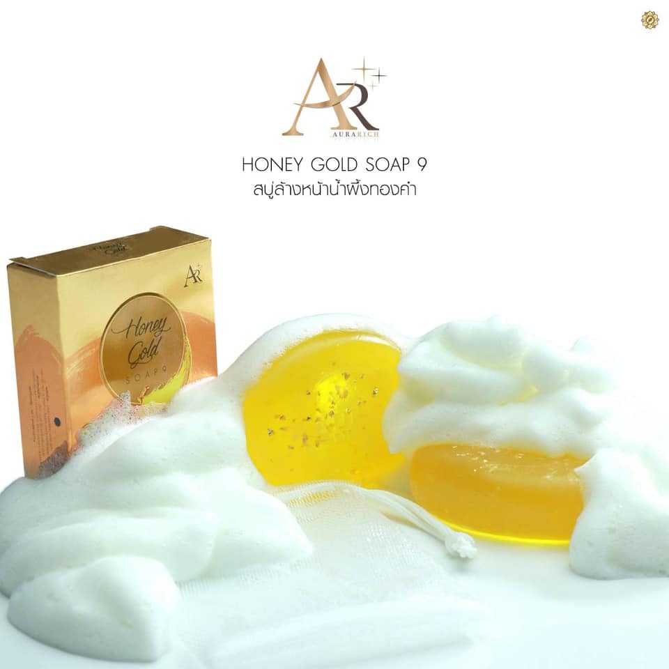 สบู่ออร่าริช สบู่น้ำผึ้งทองคำ Honey Gold Soap 80 กรัม