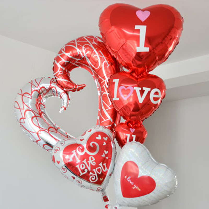 ลูกโป่งฟลอย์รูปหัวใจ สีแดง I LOVE YOU ต่อกัน-Love Series Heart Shape Foil Balloon / Item No.TL-E050