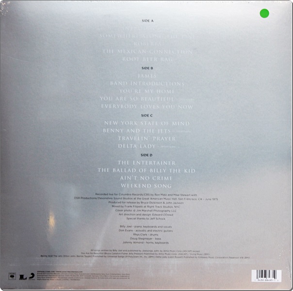 Billy Joel - Live At The Great American Music Hall , 1975 2Lp New